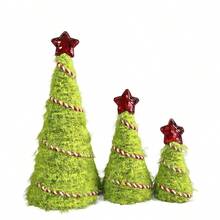 Whimsical Christmas Tree Artificial Holiday Tree Plush Tabletop Decorations For Home Office Party