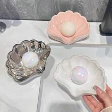 2pcs Plastic Shell Soap Dish - Bathroom Soap Draining Box - Luxury Creative Soap Holder