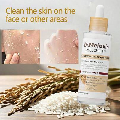 Água Esfoliante de Arroz Branco, Limpeza Profunda dos Poros, Melhora a Pele Áspera e Cravos, Refrescante e Hidratante para uma Pele Suave