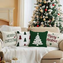 4pcs Simple Christmas 4-Piece Set, Single-Sided Printed Throw Pillow Cover 45*45cm - Multicolor - View 6