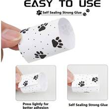 200 Pcs Paw Print Paper Napkin Rings - WhiteBlack Pet Decor Party, Dinner Events - 029