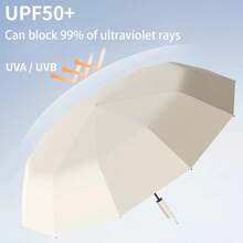 Fully Automatic Folding Umbrella For Men And Women, Suitable For Students. Stylish Large-Sized, Compact, Rain And Sun Protection, Extra Large, Reinforced, Thickened, Super Large Umbrella - trắng - Xem 10
