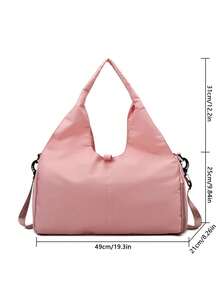 男女通用瑜伽运动健身包，带鞋仓、干湿分离口袋、可调节瑜伽垫绑带，可作旅行手提包或单肩包，适合锻炼。 - 黑色 - 查看 11