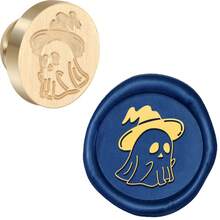 CYFUN DESIGN 1 buc Halloween dovleac ceară sigiliu ștampilă cap Retro alamă etanșare ștampilă cap doar pentru petrecere invitație plic sigilare felicitare cadou ambalaj vin pachet decor - Aur - Vizualizare 5