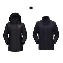 CAMEL CROWN Chaquetas para mujer para exteriores 3 en 1 impermeables y resistentes al aceite para otoño e invierno, ropa y equipos de esquí - Fantasma negro - Ver 4