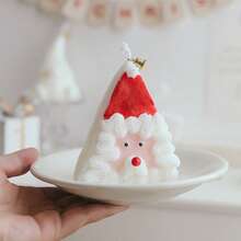 1pc Santa Claus Scented Candle Candle Handmade Christmas Souvenir Cake Shape Scented Candle, Suitable For Christmas Gifts For Friends, Scented Candles