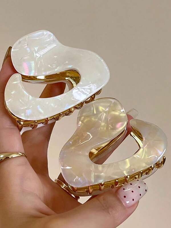 1 pieza Nuevo clip de pelo de acetato de colores de estilo de sirena, versátil y asimétrico para la parte posterior de la cabeza, clip de pinza para moño, accesorio de pelo para mujer, adecuado para regalar a amigos, maestros, mejor regalo de Halloween, Navidad, otoño, invierno y vacaciones