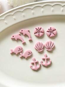 1/5pcs Set Ocean Beach Clay Cutters, For Jewelry Making, Shell Clay Tools, Whale Clay Cutter Jewelry Making Kit, Beach Vacation Earring Clay Tools - Clay Cutter - View 5