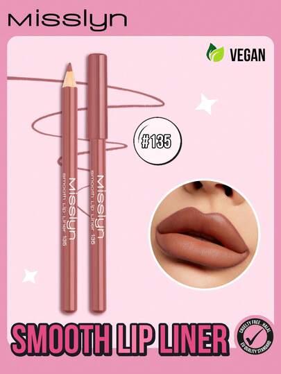 Misslyn Matita labbra liscia, Fondotinta durevole, Rossetti opachi a lunga tenuta, Applicazione morbida, Matita labbra, Trucco Y2K adatto per feste, spiaggia, viaggi, vacanze, campeggio, regali all'aperto, stile di rose alla moda per Capodanno, cosmetici per cosplay, il miglior viaggio, festival, campus scolastico, charme, Capodanno cinese, naturale, alta pigmentazione, trucco labbra naturale morbido, matita a lunga tenuta, ultra fine opaco, Regali di San Valentino, Vegano, Senza crudeltà