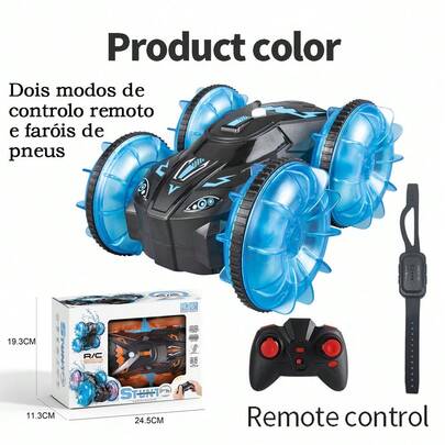 Medoosi Luzes Carros De Brinquedo Controle Remoto Acrobacias Carrinho 4wd 360° Gesto Deformação Twist Climbing Car Toy