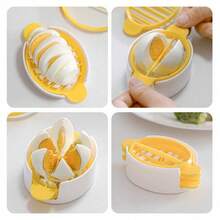 3-In-1 Egg Slicer, Egg Cutter For Hard Boiled Eggs, Multi-Purpose Food Slicer To Cut Fruits Into Fourth Sixth Or Slices - ngẫu nhiên - Xem 3