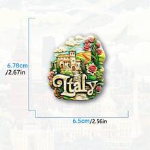 1pc Italian Landmark Fridge Magnet, 3D Resin Milan Duomo, Venice Canal & Italian Motorcycle (Vespa), Travel Souvenir Gift, Home Office Fridge Decor