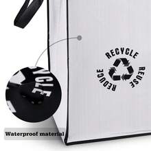 Reusable Recycling Bags For Kitchen & Home - High-Quality Trash Sorting Organizer With Double-Stitched Handles, Foldable Design For Indoor/Outdoor Use, Indoor Waste Sorting, Recycling Bin Design, Sturdy Handle Straps .4set