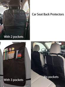 2 件/1 件汽车座椅靠背保护套 + 3 个口袋收纳袋，超大防水踢脚垫后座保护套，汽车座椅靠背套，用于防止灰尘、污垢和划痕 - 通用汽车内饰保护套，汽车内饰保护配件 - 彩色 - 查看 1