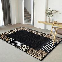 1pc Retro Zebra, Leopard, Tiger Skin Print Area Rugs For Living Room, Floor Carpet For Bedroom, Carpets Home Decor Rugs, Homestay Hotel, Non-Slip Machine Washable Carpet, Home Decor Room Decor - Kiểu 1 - Xem 4