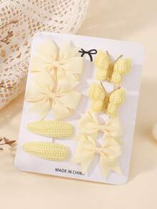 8 件/套极简主义蝴蝶结发夹，波西米亚针织蝴蝶女孩发夹，马尾辫夹，适合节日派对、旅行、时尚发饰套装 - 蝴蝶結髮夾 - 查看 18