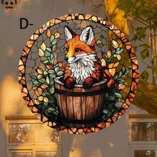 1 Piece, Red Fox Moon Catcher, Garden Light Catcher, Acrylic Painted Hanging Ornaments, Animal Theme Room Decoration, Party Decoration, Window Decoration, Birthday Gift, School, Office, Porch, Wall Art, Ideal Gift - Acrylic-round - View 5