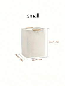 1pc Foldable Laundry Basket With Wooden Handle, Collapsible Dirty Clothes Storage Basket For Bathroom, Bedroom, Washing Machine, Suitable For Clothes, Towels, Jeans, T-Shirts, Underwear