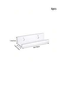 6pcs Acrylic Transparent Nail Polish Display Rack, Wall Mounted Storage Organizer For Bedroom, Bathroom, Salon, Nail Polish & Record Collection, 4in/12in - Clear - View 8