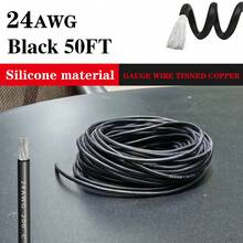 24 AWG 1 And 2pcs -Duty Silicone Wire Hook Up Cables -High-Temperature Resistant, Tinned Copper, Black And Red Perfect For DIY Applications Low Voltage Cord In Wall Audio Speaker Wire Cable Speaker Wire Cable Stereo, Car Or Home Theater