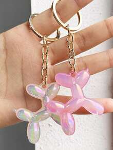 1pc Pinkycolor Balloon Dog Shaped Keychain, Cute Backpack, Handbag, Wallet, Earphones, Phone, Car Key Decorative Pendant,Cute Puppy Keychain Pendant Car Accessories Bag Charm School Goth Y2k