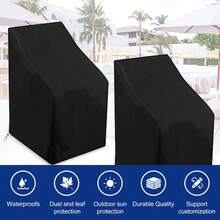 1pc Waterproof Silver-Coated Oxford Cloth Garden Patio Table & Chair Cover, Multifunctional & Ultra-Lightweight, Suitable For Winter Snow/Frost, Summer Dust/Sun, Autumn Leaves, All Seasons