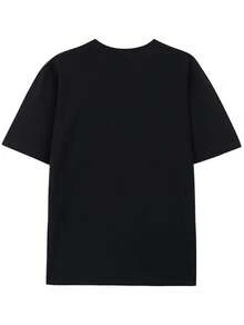 1pc "Lord Give Me Patience" Graphic Cotton T-Shirt - Men's Casual Crew Neck, Short Sleeve, Regular Fit, All-Season Wear, 180gsm, Black With White Text, Ideal For Valentine's Day, New Year's, Father's Day, Christmas, Gift For Men | Bold Text Design | 100% Cotton Fabric - màu đen - Xem 2