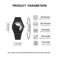 Unisex Black Rubber Strap Quartz Watch, Sports Casual Style, Innovative Design, Adjustable Strap, Round Dial With Rivets, Suitable For Daily Wear, Birthday Gift, Party, Holiday Gathering, Ideal Choice For Yourself Or Friends. (Box Not Included) - Black - View 8