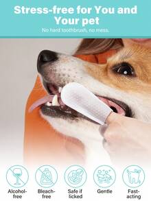 GJYC PET Hunde Zahnpflege Tücher - Katzen & Hunde Zähne Reinigungs-Fingertücher - Hunde Zahnpflege Set Dental Tücher - Reinigt Zähne, reduziert Zahnstein & erfrischt den Atem (20 Stücke)
