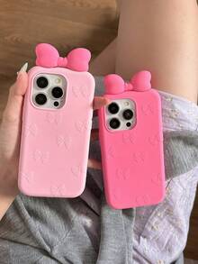 Sanrio Funda protectora con diseño de lazo 3D de dibujos animados, a prueba de golpes para iPhone 16/15, 17/14 Pro Max