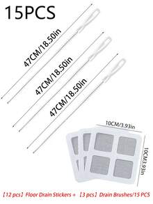 1/2/3/5/15pcs Pipe Unclogging Brush, Sink Cleaning Brush, Kitchen Bathroom Sink Bathtub Toilet Unclogger, Flexible Hair Catcher, Kitchen And Bathroom Accessory For Home Sewer Hair Collection, Clogged Hole Cleaning Tool.