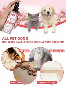 GJYC PET Pet Odor Neutralizing Spray, 3.38 Fl Oz - Long-Lasting Rose Fragrance, Eliminates Odors On Dogs, Cats, And Pet Bedding, Gentle & Pet-Friendly Formula - Multicolor - View 2