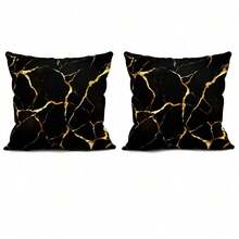 2pcs Black Marble Texture Printed Pillow Covers, 45cm*45cm - Multicolor - View 13