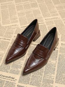 2026秋季新款尖头浅口高跟鞋，优雅简约时尚百搭女鞋，黑色、咖啡色，粗跟鞋，学院风、英伦风，一脚蹬小皮鞋 1189-1