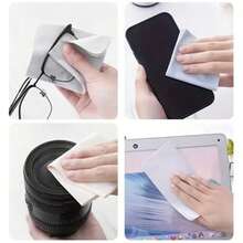 10-100 piezas Paño de limpieza de microfibra, apto para gafas, joyas, pantallas de computadora, tabletas, teléfonos, teclados, escritorios, etc. Disponible en negro, gris, colorido, excelente para Halloween, Navidad