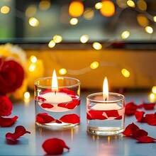 10 piezas de velas flotantes beige sin humo con mecha única - ideales para crear un ambiente romántico y necesidades decorativas, adecuadas para el Día de San Valentín, Navidad, Acción de Gracias, Día de la Madre, Día del Padre, festivales rojos, decoración del hogar, decoraciones navideñas, decoración de la habitación, regalos de Navidad