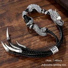 Unique Dragon Design Men's Bracelet -  Fashion Accessory With Adjustable Clasp, Stylish Gift Idea For Him - Perfect For Everyday Wear - Adjustable Size - View 1