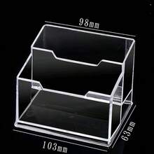 1pc High-End Transparent Acrylic Business Card Holder, Large Capacity Front Desk Card Organizer, Creative Desktop Business Card Display Stand