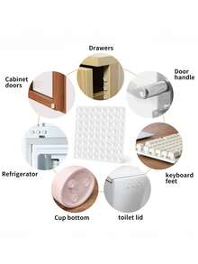 Durable Silicone Bumper Pads - Thick Clear Shock-Absorbing Protection For Furniture, Cabinet Doors, Desk Edges, Chairs & More (Multi-Size) - Multicolor - View 4