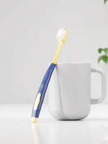 Brosse à dents manuelle pour adultes à tête large et souple pour le nettoyage des gencives, set de brosses à dents manuelles pour adultes (6 pièces par boîte), soin complet des dents et des gencives, apparence élégante (1 set)