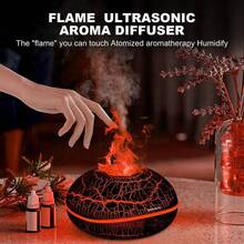 Betreasure 200ML Colorful Aroma Diffuser - Volcanic Crack Design, Ultrasonic Cool Mist Humidifier With Smart Chip, Suitable For All Indoor Spaces And Plant Humidifying Needs, Multi-Level Settings And Gradient Lighting, Auto Shut-Off Protection, Essential Home Humidifier