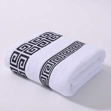 1/2pcs Luxury Geometric Pattern Hand Towels, Black, White And Gray, Also Suitable As Bath Towels For Bathroom And Pool. Super Soft, Highly Absorbent, Quick Drying. Multipurpose Towels, Suitable For Home And Bathroom Use - Fashionable Decor, Durable Household Bathroom Items.
