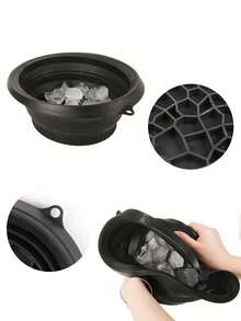 1pc Home Ice Basin Facial Ice Care Silicone Outdoor Foldable Basin Beauty Device Ice Bathtub,Travel Silicone Facial Bowl For Face Ice Bath,Face Bowl For Ice With Built-In Ice Tray,Collapsible Silicone Facial Ice Bath Bowl For Cold Plunge Therapy, Skin Tightening & Acne Relief,Portable Spa Tool Portable Foldable Wash Basin For Daily Home Morning For Home & Travel - Multicolor - View 9