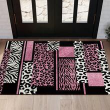 1pc Retro Pink Leopard Print Area Rugs For Living Room, Floor Carpet For Bedroom, Carpets Home Decor Rugs, Homestay Hotel, Non-Slip Machine Washable Carpet, Home Decor Room Decor - 樣式 1 - 查看 5