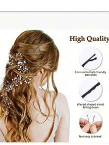 100个/包女士黑色发夹，瘀伤侧夹，发夹，U型发夹，钢夹配件 - 黑色 - 查看 9