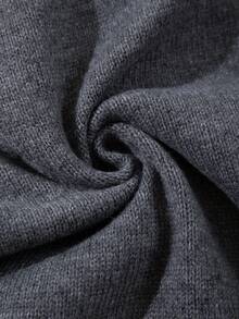 男士休闲宽松狗狗图案印花圆领毛衣，街头风，宽松版型，百搭，适合春、秋、冬三季，长袖上衣 - 灰色 - 查看 10