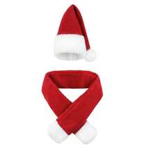 1 Pair Christmas Creative Wine Bottle Cover Set, Non-Woven Scarf Hat Wine Bottle Decoration