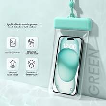 1pc Waterproof Phone Pouch, IPX8 Waterproof Phone Case, With Lanyard - Essential For Diving, Swimming, Beach, Compatible With IPhone Android Phones Up To 9.45in And All Models