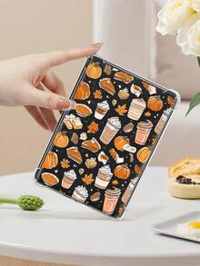 Autumn-Themed E-Reader Cover Featuring Coffee, Pumpkin And Maple Leaf Motifs. Kindle Case. Classic Design. Compatible With Kobo Clara Colour/BW 2024, Kobo Clara 2E, Kindle 10th/11th Gen, Kindle Paperwhite 12th Gen 2024. Kobo Case. Lightweight And Portable. Ideal For Bedtime Reading. A Romantic Gift