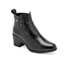 BOTIN DE PIEL COLOR NEGRO PARA EXTERIOR - Negro - Ver 1